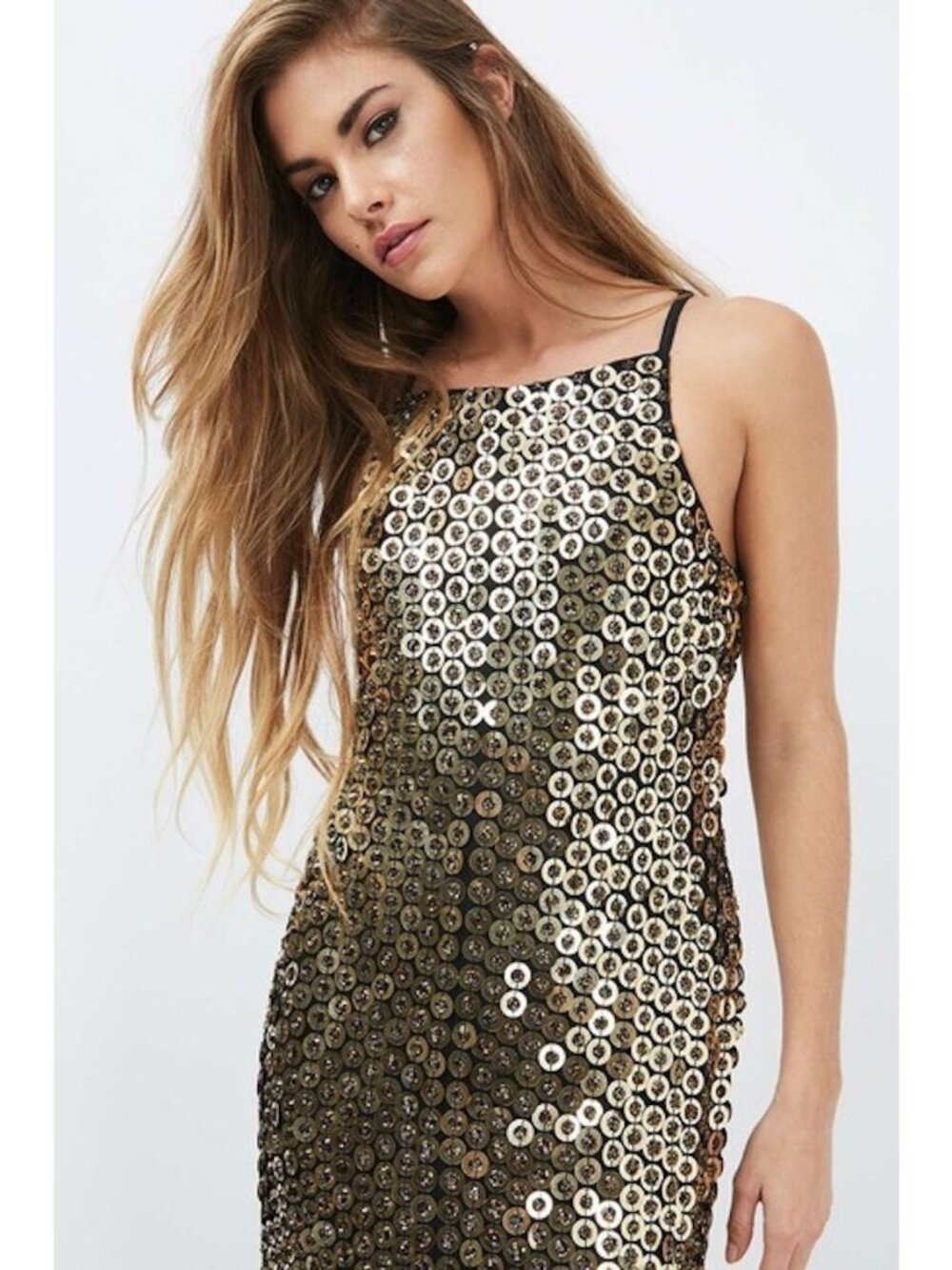 Topshop Womens Gold Disc Sequin Maxi Formal Dress 4 small NWT